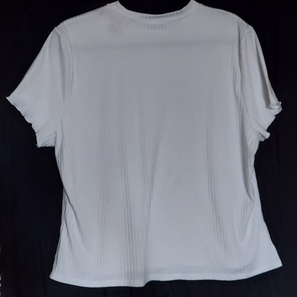 Rue21 Rue+ White Ribbed Tee - Picture 2 of 8